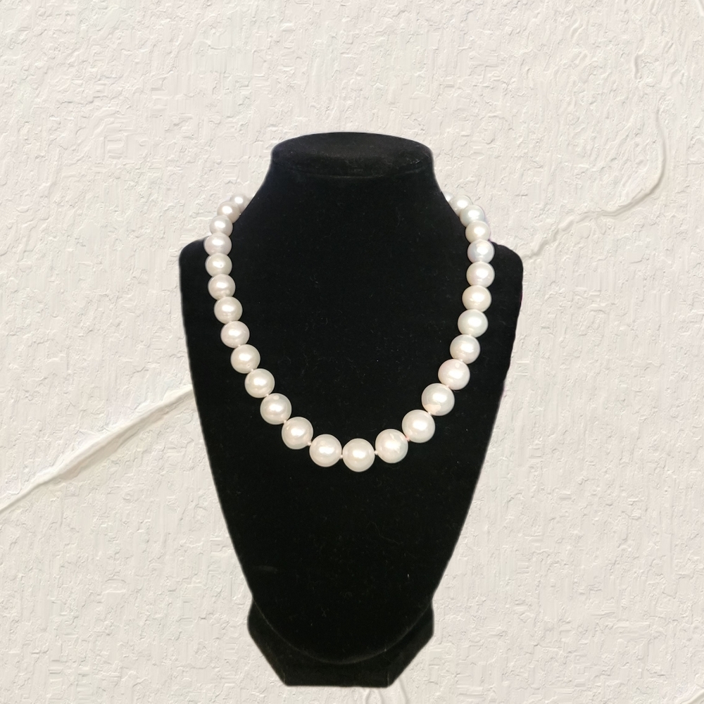 White Edison Pearl Strand Necklace